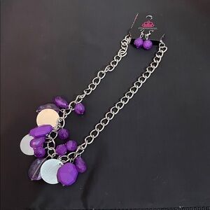 Paparazzi Bold Purple and Silver Necklace Set